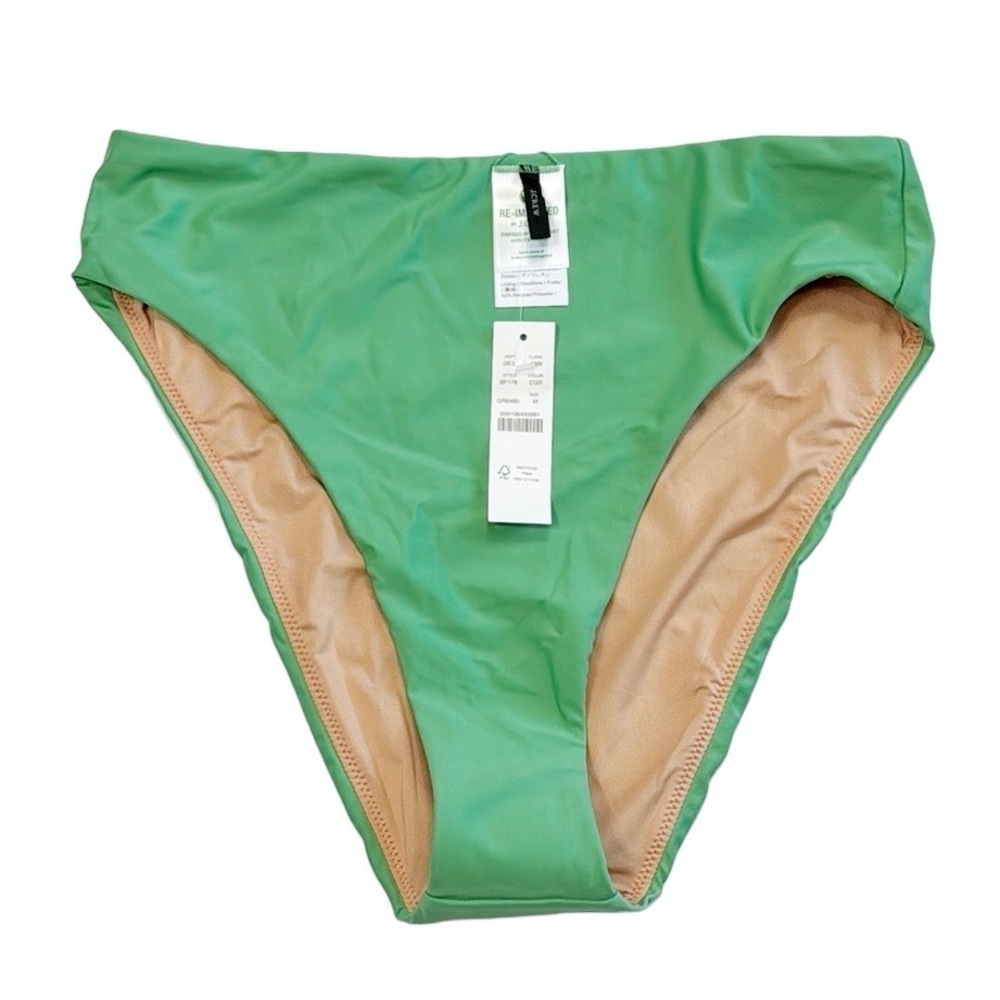 J. Crew Bella High Leg High Waist Bikini Bottom Women's M Green New BF178‎ 7879